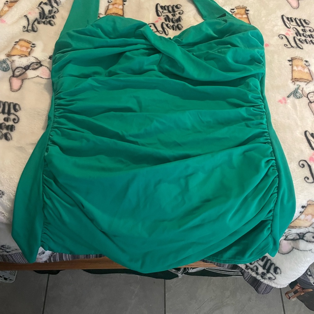 Vibrant Green Halter Swimsuit
